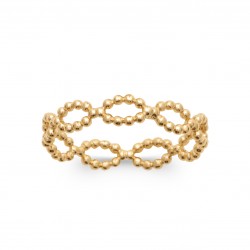 Bague plaqué or maillons ovales perlés pas chère obrillant-BIjoux