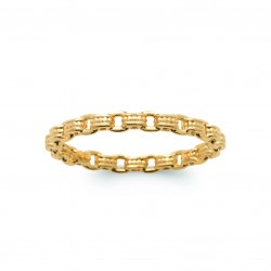 Bague anneau maillons en plaqué or pas chère obrillant-bijoux