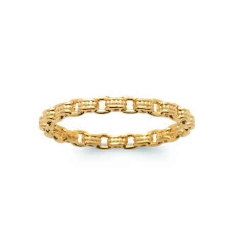 Bague anneau maillons en plaqué or pas chère obrillant-bijoux