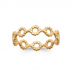 Bague plaqué or petits cercles perlés pas chère obrillant-BIjoux