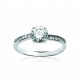 Solitaire accompagné en argent massif rhodié pierres en zirconium blanc Obrillant-Bijoux