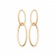 Boucles d'oreilles en plaqué or anneaux ovales entrelacés pas chère obrillant-bijoux