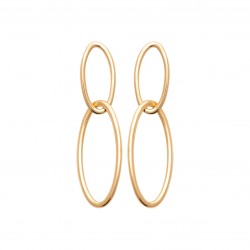 Boucles d'oreilles en plaqué or anneaux ovales entrelacés pas chère obrillant-bijoux