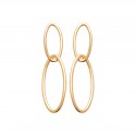 Boucles d'oreilles Plaqué Or anneaux ovales entrelacés Promotion