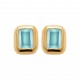 Boucles d'Oreilles Plaqué or topaze bleue imitation pas chère obrillant-bijoux