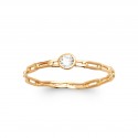 Bague en plaqué or monture chaine et pierre sertie clos en zirconium