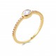 Bague plaqué or pierre ovale en zirconium blanc pas chère Obrillant-bijoux