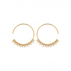 Créoles crochets en plaqué or anneaux petits picots perlés obrillant-bijoux