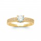 Solitaire accompagné en plaqué or pierres en zirconium blanc pas cher obrillant-BIjoux