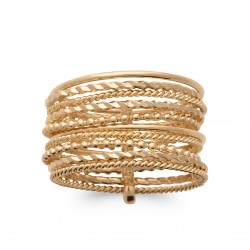 Bague en plaqué or set de 10 anneaux pas chère Obrillant-bijoux