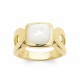 Bague plaqué or pierre fine taille conique en nacre véritable Obrillant-bijoux