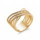 Bague en plaqué or anneaux entrelacés pavé en zirconium pas chère Obrillant-bijoux