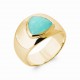 Bague large en plaqué or pierre forme triangle en Amazonite véritable pas chère Obrillant-bijoux