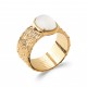 Bague en plaqué or véritable pierre de lune Obrillant-bijoux