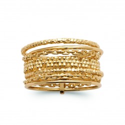 Bague semainier en plaqué or avec 7 anneaux pas chère Obrillant-Bijoux