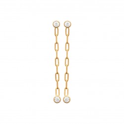 Boucles d'oreilles longues en plaqué or pierre sertie clos en zirconium pas chère obrillant-bijoux