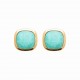 Boucles d'oreilles en plaqué or pierre carré en Amazonite Obrillant-Bijoux