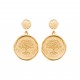 Boucles d'oreilles pendantes en plaqué or arbre de vie obrillant-bijoux