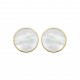 Puces d’oreilles rondes plaqué or en véritable nacre obrillant-bijoux