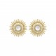 Puces d'oreilles en plaqué or soleil avec pierre en nacre et zirconium Obrillant-Bijoux