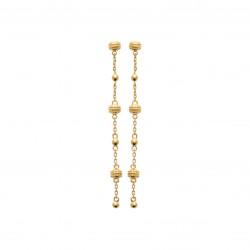 Boucles d'oreilles longues en Plaqué or boules ciselées pas chère obrillant-bijoux