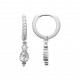 Mini créoles argent pampille pierre zirconium blanc pas chère obrillant-bijoux