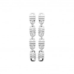 Boucles d'oreilles longues en Argent rhodié maillons ciselés pas chère obrillant-bijoux