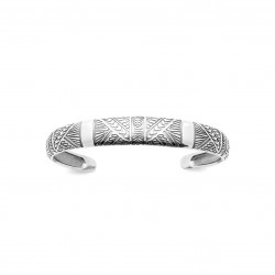 Bracelet Jonc homme argent monture ciselée Inca pas cher obrillant-bijoux