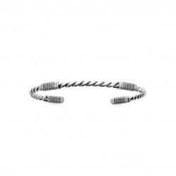 Jonc homme argent monture torsadée pas cher obrillant-bijoux