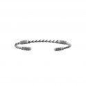 Jonc homme en argent monture torsadée