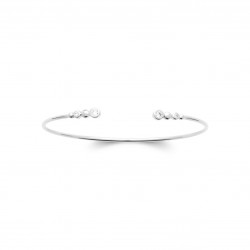 Bracelet Jonc Argent pierres serti clos Oxyde De Zirconium pas cher Obrillant-BIjoux