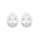 Boucles d'oreilles puces argent pierre poire en zirconium blanc pas chère obrillant-bijoux