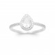Bague solitaire argent pierre poire Oxyde de zirconium pas chère obrillant-bijoux