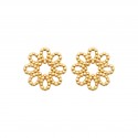 Boucles d'oreilles Puces Plaqué Or fleur dentelle