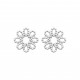 Boucles d'oreilles Puces Argent Fleurs dentelle pas chère Obrillant-Bijoux