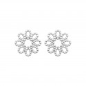 Boucles d'oreilles Puces Argent fleur dentelle Obrillant-Bijoux