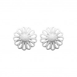 Boucles d'oreilles Puces Argent Fleurs ajourées pas chère Obrillant-Bijoux