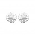 Boucles d'oreilles Puces Argent fleur ajourée Obrillant-Bijoux