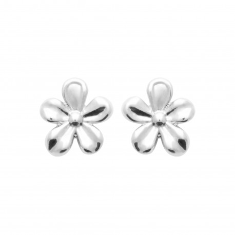 Boucles d'oreilles Puces enfants Argent petites Fleurs pas chère Obrillant-Bijoux