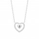 Collier Femme Argent Motif Coeur Zirconium Blanc|Livraison Gratuite – Obrillant-Bijoux