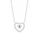 Collier Femme Argent Motif Coeur Zirconium Blanc|Livraison Gratuite – Obrillant-Bijoux