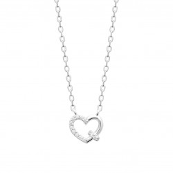 Collier Argent Motif Coeur Zirconium Blanc|Livraison Gratuite – Obrillant-Bijoux