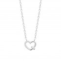 Collier Argent Motif Coeur Zirconium Blanc|Livraison Gratuite – Obrillant-Bijoux