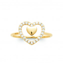 Bague Femme Plaqué Or Motif Coeur|Livraison Gratuite – Obrillant-Bijoux
