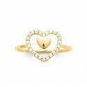 Bague Femme Plaqué Or Motif Coeur|Livraison Gratuite – Obrillant-Bijoux