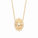 Collier Floral Plaqué Or avec Oxyde de Zirconium - Obrillant Bijoux