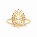 Bague Fleur Plaqué Or avec Oxyde de Zirconium - Obrillant-Bijoux
