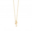 Collier en plaqué or hippocampe pavé en zirconium blanc PROMOTION