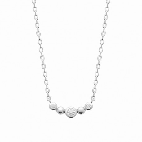 Collier argent rhodié pierres serties clos en zirconium pas cher obrillant-bijoux
