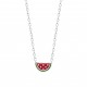 Collier enfant en argent pastèque en émail pas cher obrillant-bijoux
